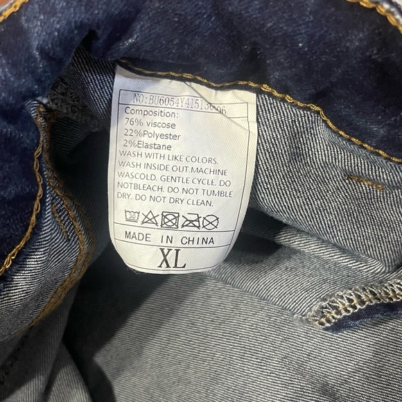 Y2K 90s Denim Mini Skort Mini Skirt With Shorts Vintage Size Large - Picture 7 of 7